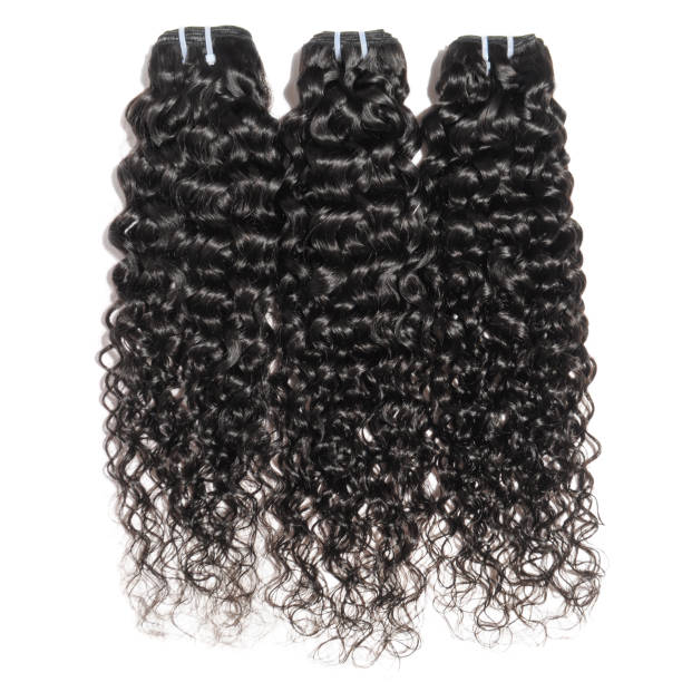 Three bundles of hair are shown together.