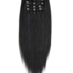 A black hair extension is shown with no extensions.